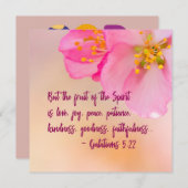 Carte Mais Le Fruit De L'Esprit Chrétien Floral (Devant / Derrière)