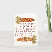 Carte Maïs ou Bon thanksgiving de maïs indien (Devant)