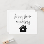 Carte Maison à cœur gras Maison Anniversaire (Devant/Arrière en situation)