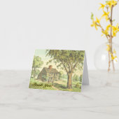 Carte Maison à l'ancienne, "Merci" ! (Fleur jaune)
