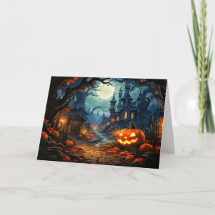 Carte Maison ancienne hantée - Happy Halloween