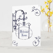 Carte Maison bienvenue (Fleur jaune)