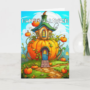 Carte Maison Citrouille d'Halloween très agréable