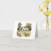 Carte Maison de campagne avec mouton BLANC (Fleur jaune)