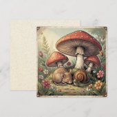 Carte Maison de Campagne Rétro Champignons et Faune (Devant / Derrière)