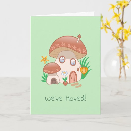 Carte Maison de champignons de Fée Whimsical Nous avons  (Fleur jaune)