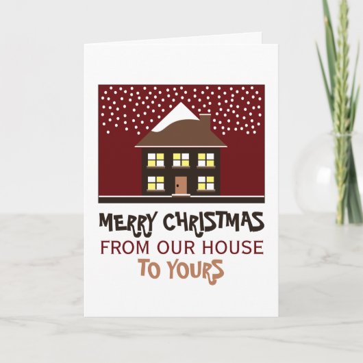 Carte Maison de fête, voeux de Noël (Devant)