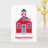 Carte Maison de l'école rouge (Fleur jaune)