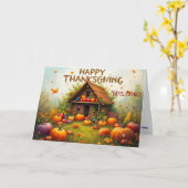 Carte Maison de légumes de Thanksgiving (Fleur jaune)