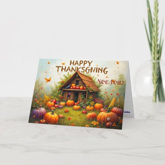 Carte Maison de légumes de Thanksgiving (Devant)
