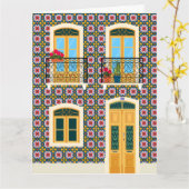 Carte Maison de Lisbonne avec tuiles (Fleur jaune)