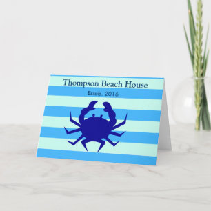 Carte Maison de plage nautique Crabe Bleu