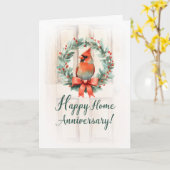 Carte Maison de vacances Anniversaire Cardinal Wreath av (Fleur jaune)