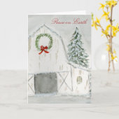Carte Maison de vacances d'hiver paisible (Fleur jaune)