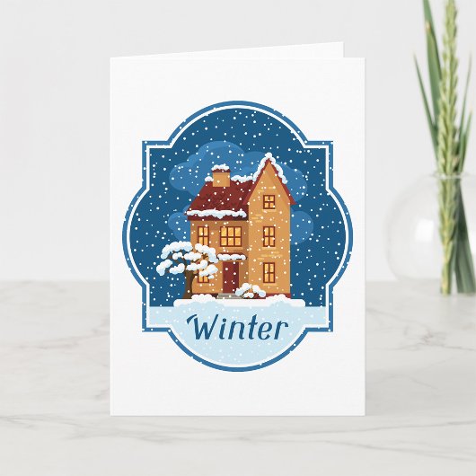 Carte Maison d'hiver dans la neige
