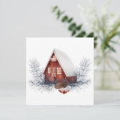Carte Maison d'hiver festive  (Debout devant)