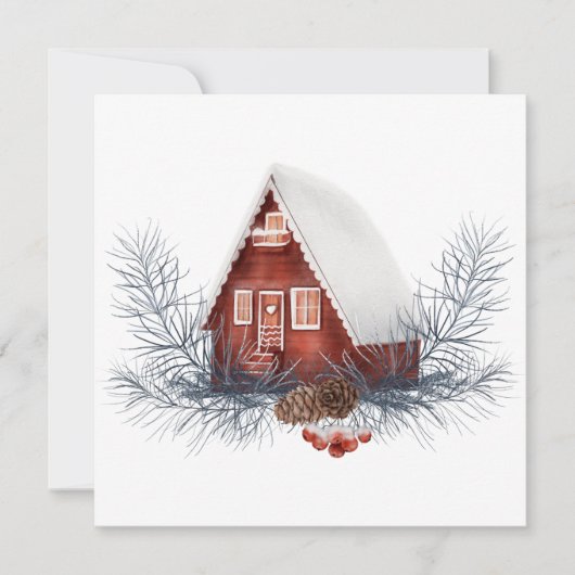 Carte Maison d'hiver festive  (Devant)