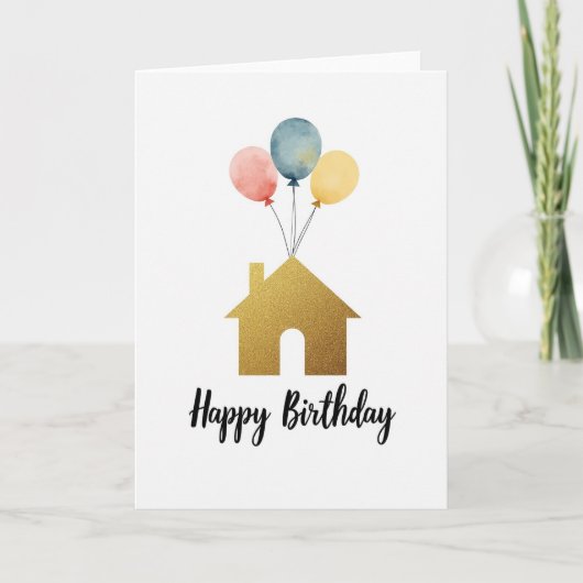 Carte Maison Dorée de Célébration (Devant)