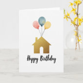 Carte Maison Dorée de Célébration (Fleur jaune)