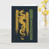 Carte Maison du Dragon Or et Vert Nouvel An | 恭喜發財 (Fleur jaune)
