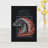 Carte MAISON DU DRAGON | Profil de dragon en flammes (Fleur jaune)