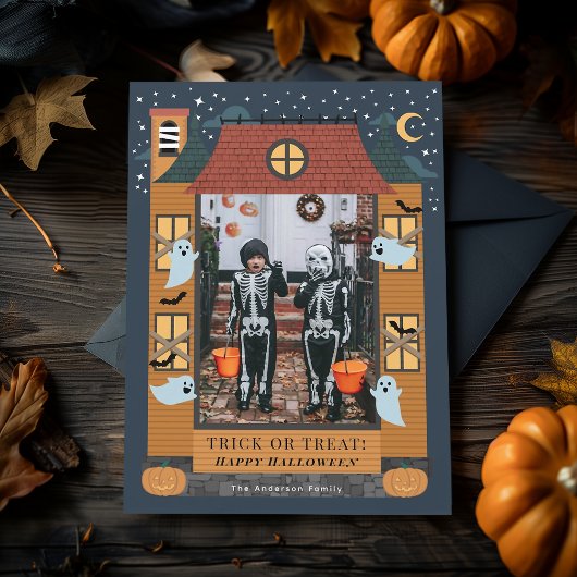 Carte Maison éffrayante hantée Halloween Photo