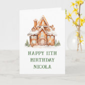 Carte Maison en pain d'épice décorer fête d'anniversaire (Fleur jaune)