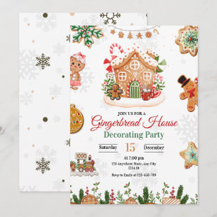 Carte Maison en pain d'épice décorer Noël de fête