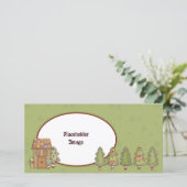 Carte Maison en pain d'épices et arbres (Debout devant)