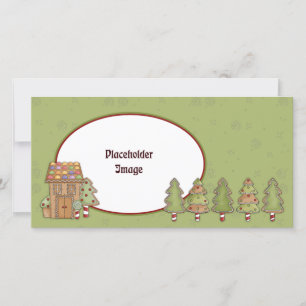 Carte Maison en pain d'épices et arbres
