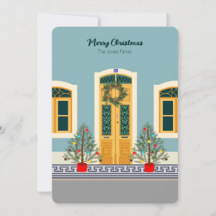 Carte Maison festive de Noël Portugais