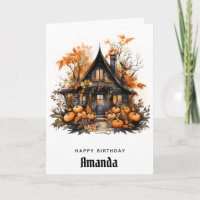 Maison hantée avec Citrouille d'automne Anniversai