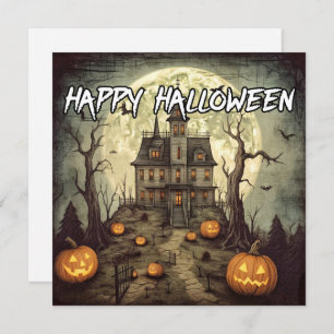 Carte Maison hantée Bonne Halloween