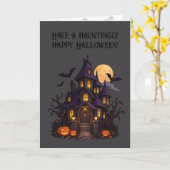 Carte Maison hantée – Conception d'Halloween 🎃 (Fleur jaune)