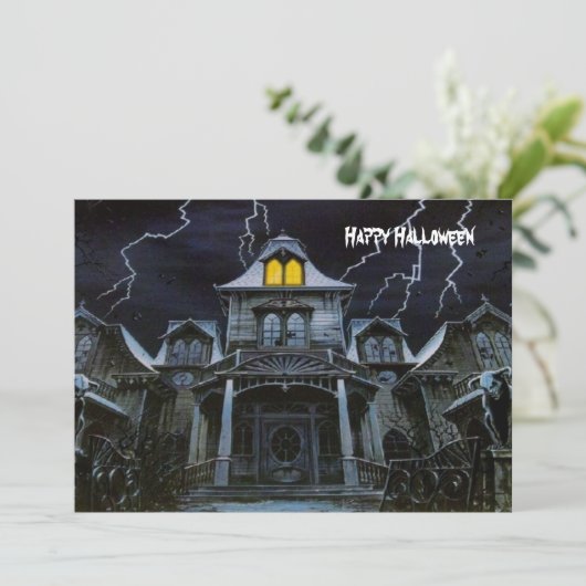 Carte Maison hantée d'Halloween (Debout devant)