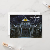 Carte Maison hantée d'Halloween (Devant/Arrière en situation)