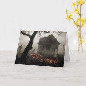Carte Maison hantée d'Halloween (Fleur jaune)
