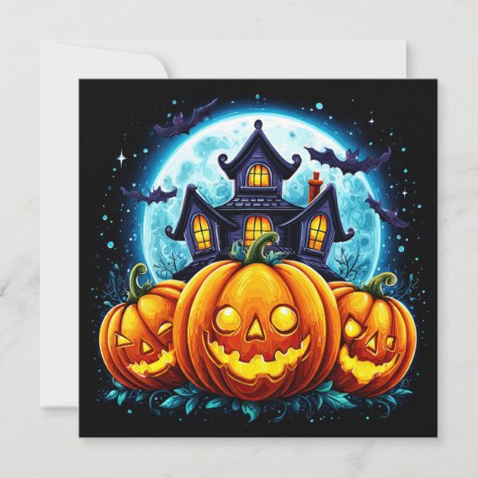 Carte Maison hantée et citrouilles de Jack (Devant)