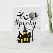 Carte Maison hantée Fête d'Halloween Sombres (Devant)