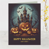 Carte Maison hantée Halloween (Fleur jaune)