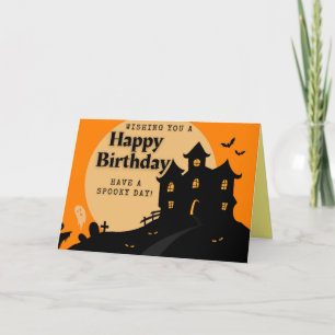 Carte Maison hantée Halloween Anniversaire
