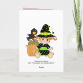 Carte Maison hantée par Halloween mignonne et petite (Dos)