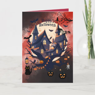 Carte Maison hantée personnalisée pour Halloween épouvan