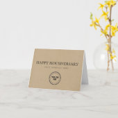 Carte Maison Kraft Rustique Anniversaire de Maison (Fleur jaune)