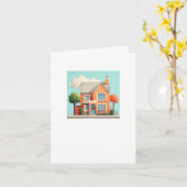Carte Maison, maison moderne (Fleur jaune)