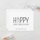 Carte Maison Mignonne Maison Joyeuse Anniversaire Immobi (Devant/Arrière en situation)