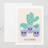 Carte Maison Plante Cute Cactus Nouveau Accueil (Devant / Derrière)