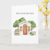 Carte Maison Rustique Maison Rouge Ferme Nous Avons Démé (Fleur jaune)