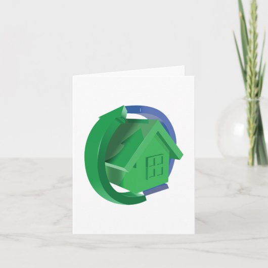 Carte Maison Verte Et Flèches (Devant)