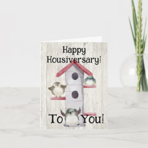Carte Maisonnette à oiseaux aquarelle Joyeux anniversair